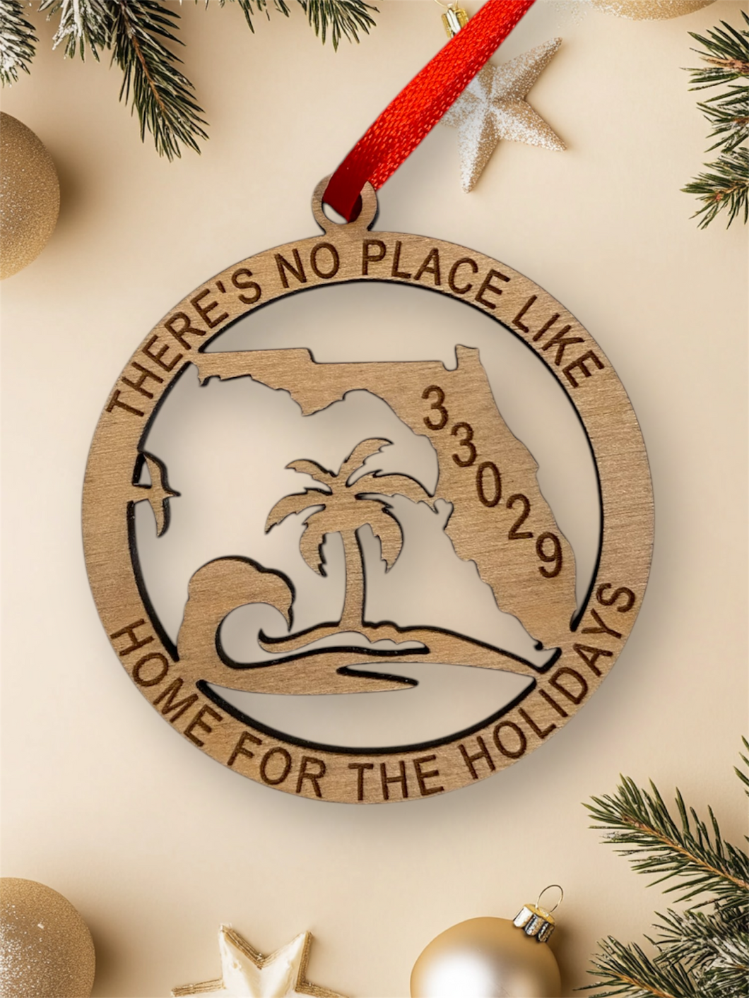 Florida | There's No Place Like Home Ornament w/ Zip Code