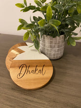 Load image into Gallery viewer, Set of 4 Wood and Faux Marble Coasters
