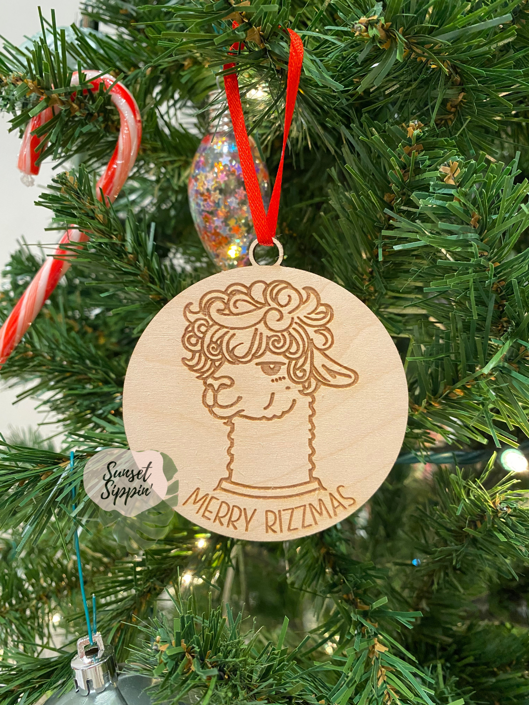 Merry Rizzmas Llama Ornament