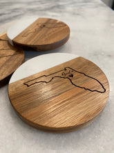 Load image into Gallery viewer, Set of 4 Wood and Faux Marble Coasters
