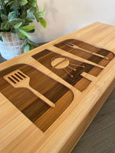 Load image into Gallery viewer, Personalized Engraved Three Piece Bamboo Grill Set
